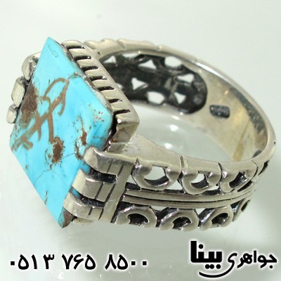 انگشتر فیروزه نیشابوری مردانه کلاسیک