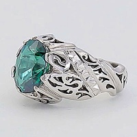 انگشتر توپاز سبز خوشرنگ و دست ساز 