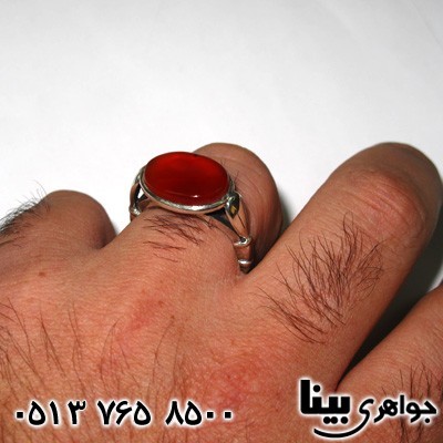 انگشتر عقیق یمنی مردانه طرح صفوی 01