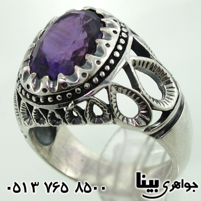 انگشتر آمتیست مردانه اشکی