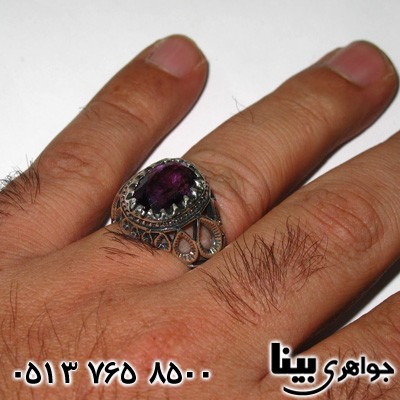 انگشتر آمتیست مردانه اشکی