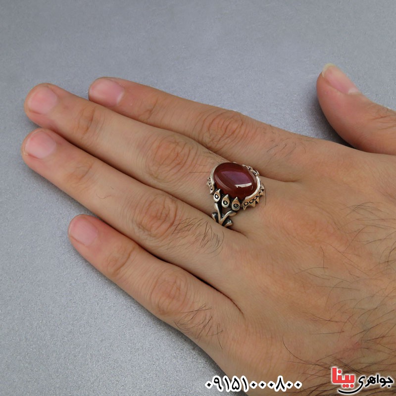 انگشتر عقیق قرمز مردانه خاص و زیبا _کد:24915