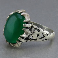 انگشتر عقیق سبز مردانه خاص و زیبا 