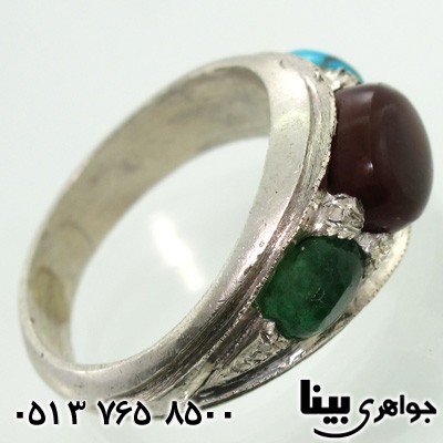 انگشتر چند جواهر مردانه سه نگین 01