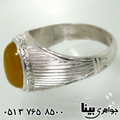 انگشتر عقیق شرف الشمس مردانه طرح شمسه