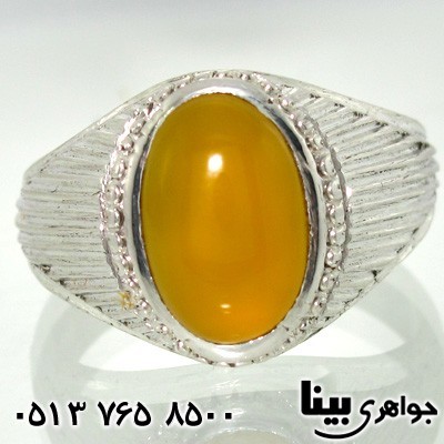 انگشتر عقیق شرف الشمس مردانه طرح شمسه