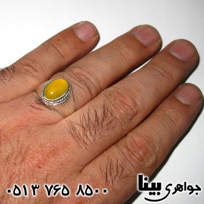 انگشتر عقیق شرف الشمس مردانه طرح شمسه