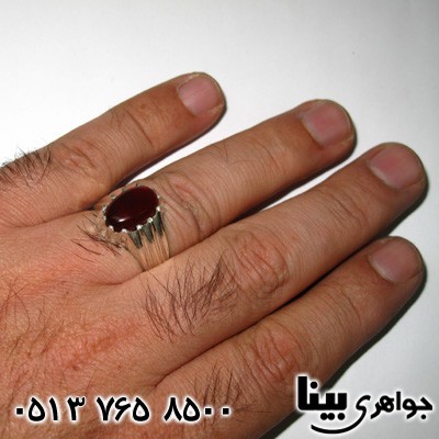انگشتر عقیق قرمز خراسانی مردانه 01