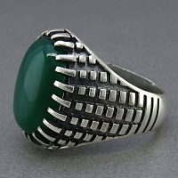 انگشتر عقیق سبز مردانه خوشرنگ 