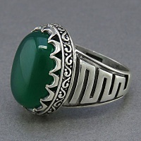 انگشتر عقیق سبز خوشرنگ مردانه 
