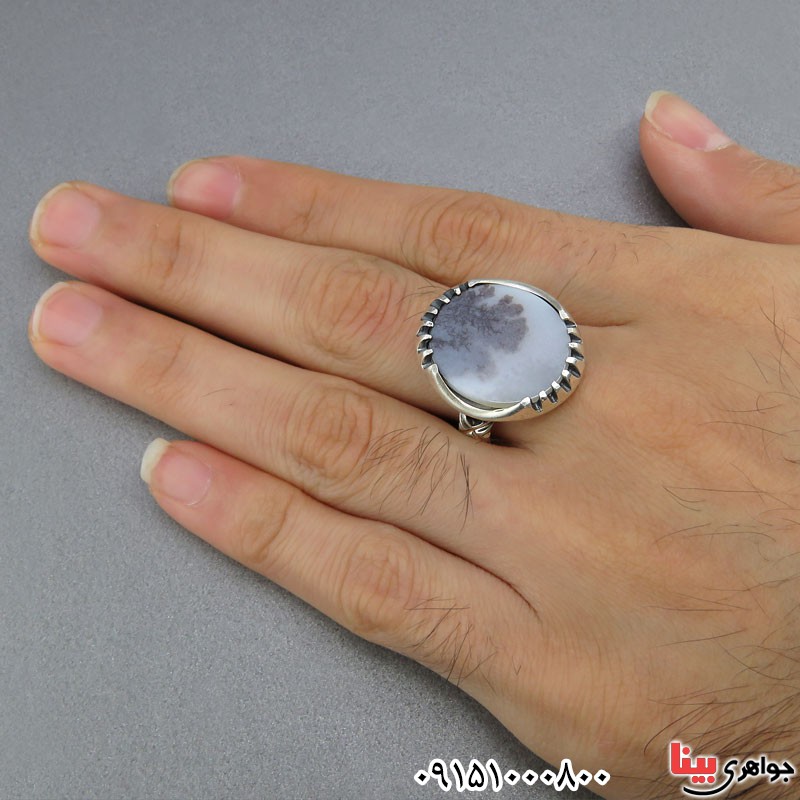 انگشتر عقیق شجری خوش نقش مردانه زیبا _کد:25358