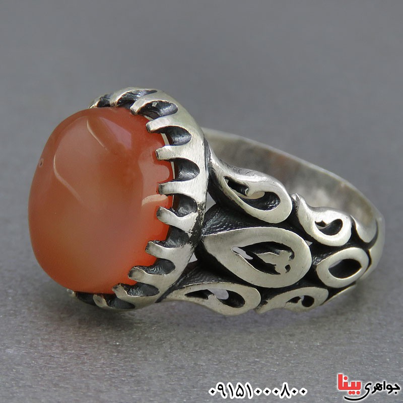 انگشتر عقیق یمنی خوشرنگ مردانه بسیار زیبا _کد:25407