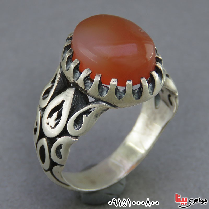 انگشتر عقیق یمنی خوشرنگ مردانه بسیار زیبا _کد:25407