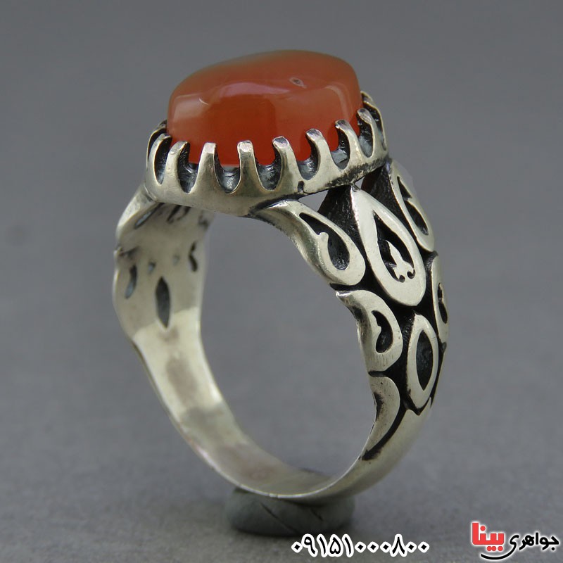 انگشتر عقیق یمنی خوشرنگ مردانه بسیار زیبا _کد:25407