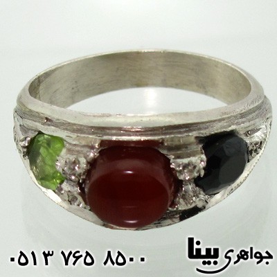 انگشتر چند جواهر مردانه سه نگین 02