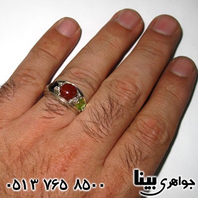 انگشتر چند جواهر مردانه سه نگین 02