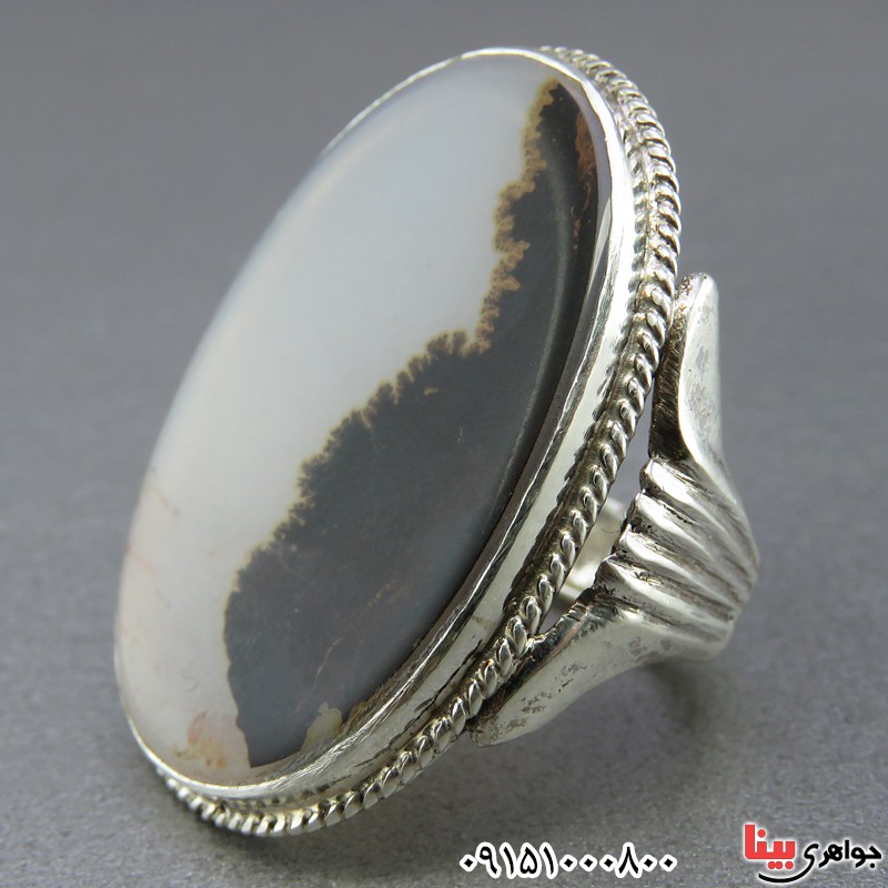 انگشتر عقیق شجری درشت خوش نقش دست ساز مردانه _کد:25523