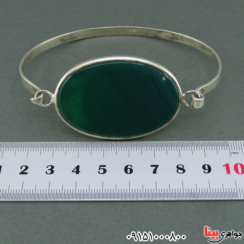 دستبند عقیق سبز زیبا وخاص بسیار درشت  _کد:25575