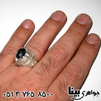 انگشتر عقیق سیاه (اونیکس) مردانه