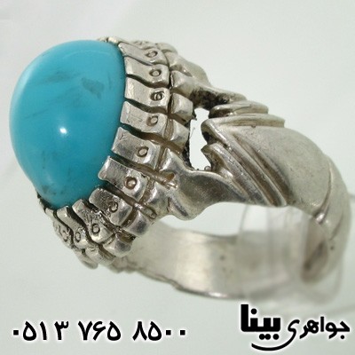 انگشتر نقره طرح فیروزه مردانه