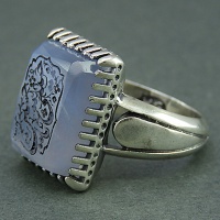 انگشتر عقیق یمنی کبود تراش الماسی حکاکی حبیبی یا حسین 