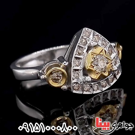 انگشتر الماس روسی ( موزانایت ) فاخر مردانه _کد:25625