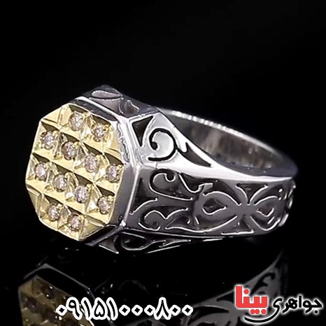 انگشتر الماس دست ساز مردانه فاخر _کد:25628
