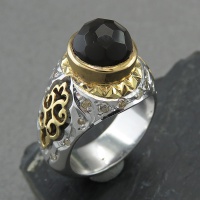 انگشتر عقیق یمنی جزع دور الماس فاخر مردانه 