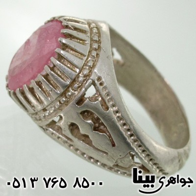 انگشتر کوارتز صورتی مردانه