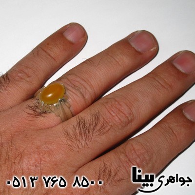 انگشتر عقیق زرد مردانه کلاسیک