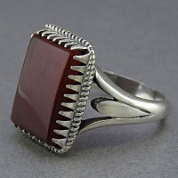 انگشتر عقیق قرمز خوشرنگ مردانه 