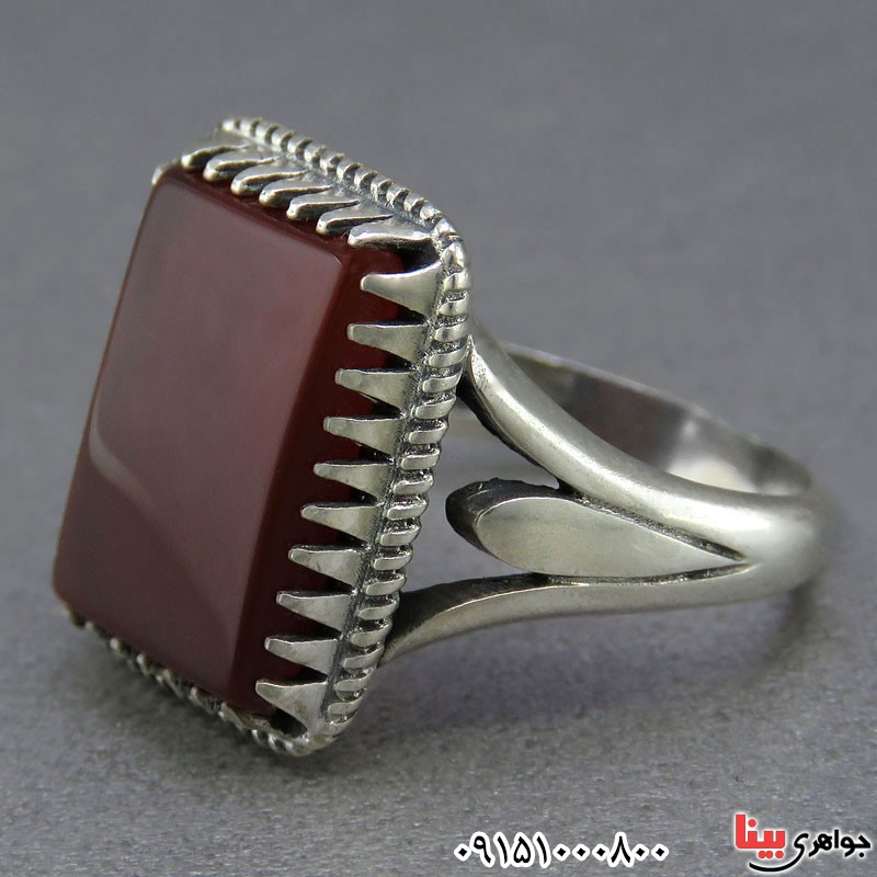 انگشتر عقیق قرمز خوشرنگ مردانه _کد:25684