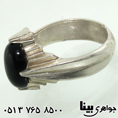 انگشتر عقیق سیاه (اونیکس) مردانه طرح کلاسیک