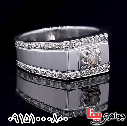 انگشتر الماس دست ساز و فاخر مردانه _کد:25700