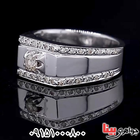 انگشتر الماس دست ساز و فاخر مردانه _کد:25700