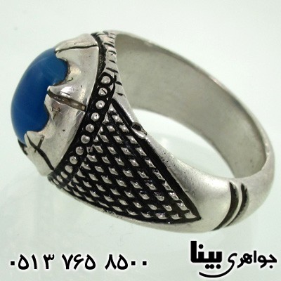 انگشتر عقیق سلیمانی کبود مردانه