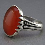 انگشتر عقیق قرمز خوشرنگ بسیار زیبا مردانه _کد:25725