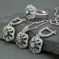 سرویس الماس روسی ( موزانایت ) فاخر و خوشرنگ 