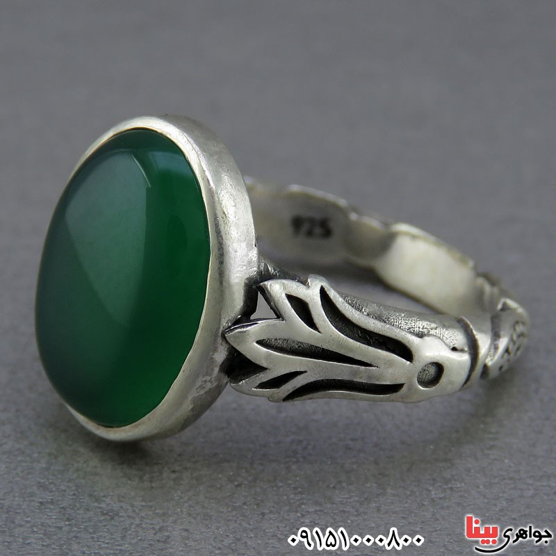 انگشتر عقیق سبز خوشرنگ و زیبای مردانه 