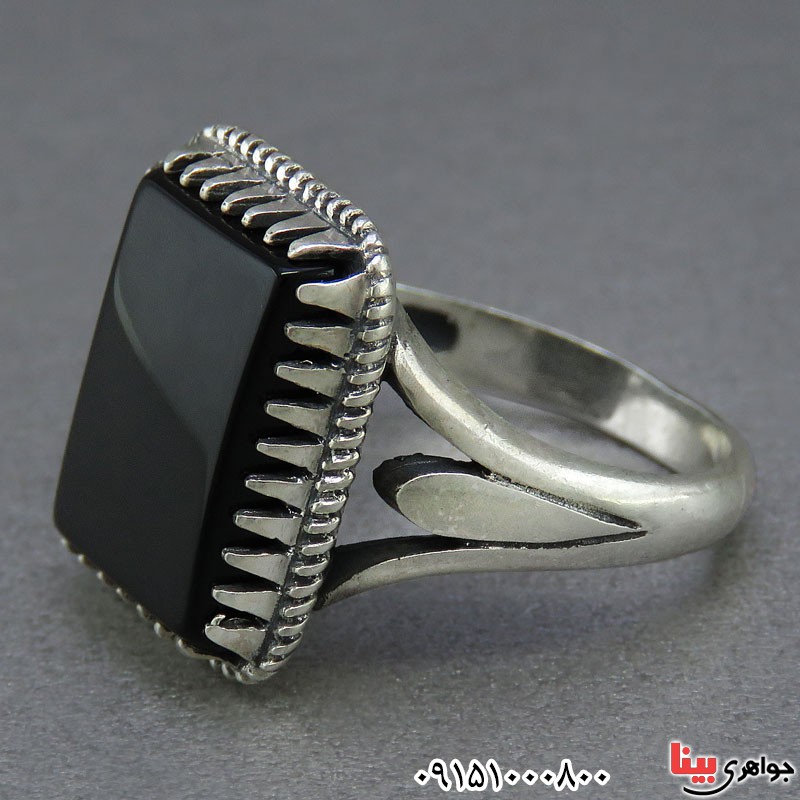 انگشتر عقیق سیاه (اونیکس) خاص و شیک مردانه _کد:25766