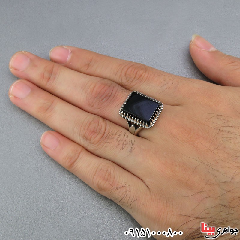 انگشتر عقیق سیاه (اونیکس) خاص و شیک مردانه _کد:25766