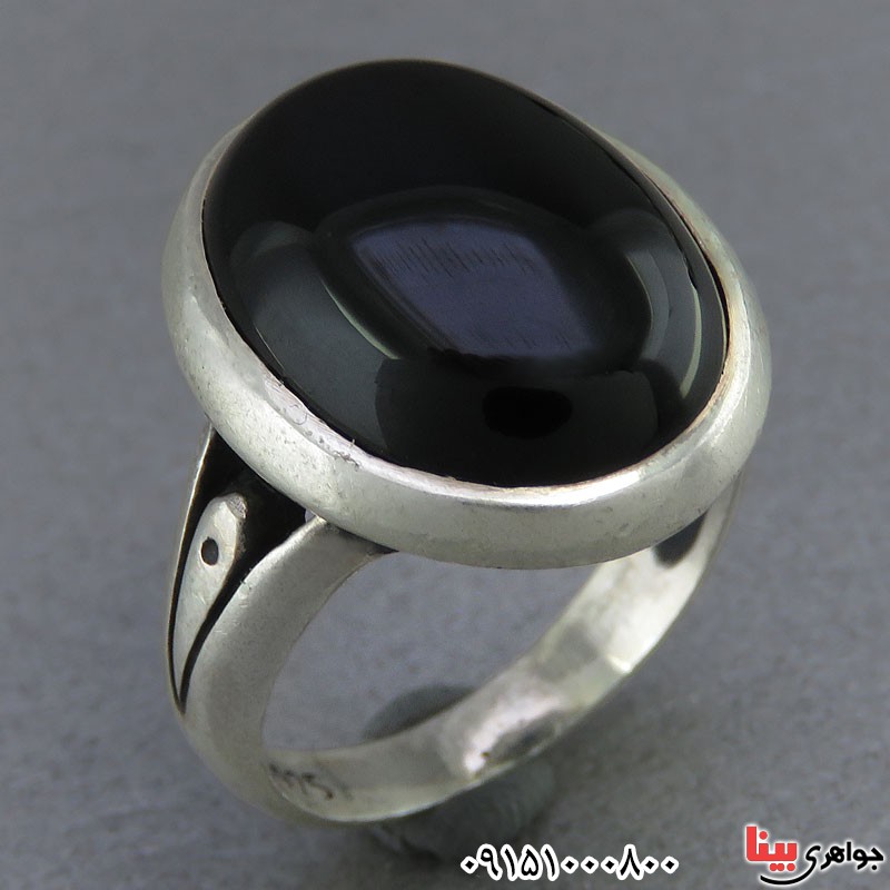 انگشتر عقیق سیاه (اونیکس) خاص و شیک مردانه _کد:25769