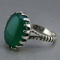 انگشتر عقیق سبز مردانه بسیار زیبا 