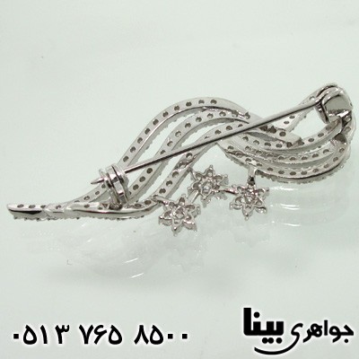 گل سینه نقره طرح بال فرشته