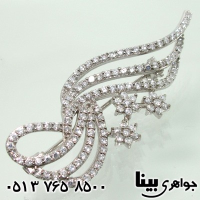 گل سینه نقره طرح بال فرشته