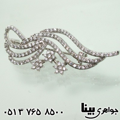 گل سینه نقره طرح بال فرشته