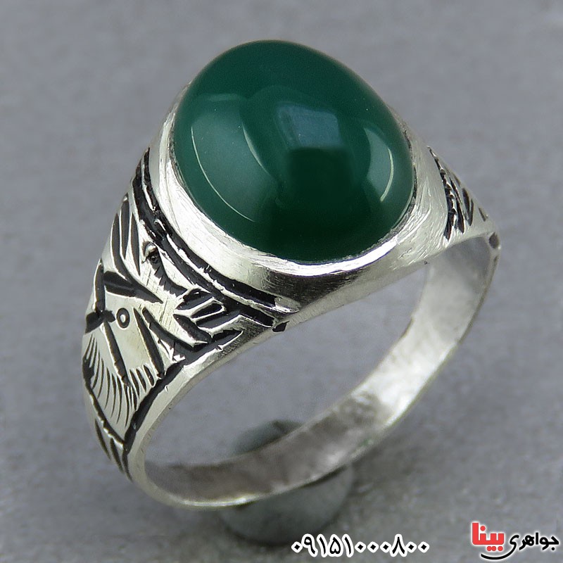 انگشتر عقیق سبز سایز کوچک خوشرنگ و خاص _کد:25833