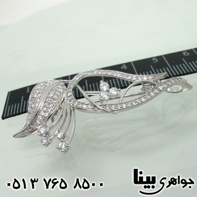 گل سینه نقره طرح لاله