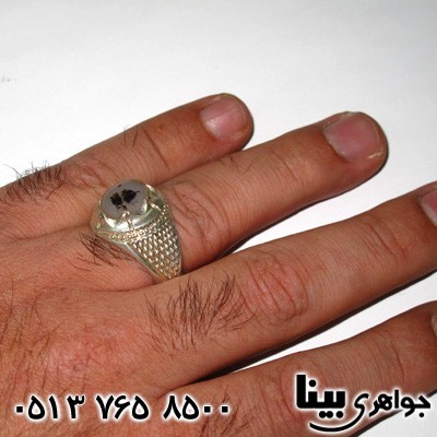 انگشتر عقیق شجری مردانه طرح سوهانی