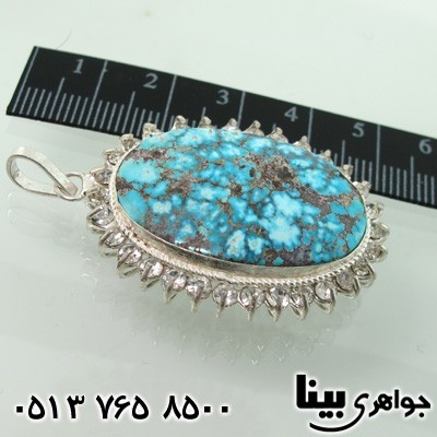 گردنبند فیروزه نیشابوری دور جواهری
